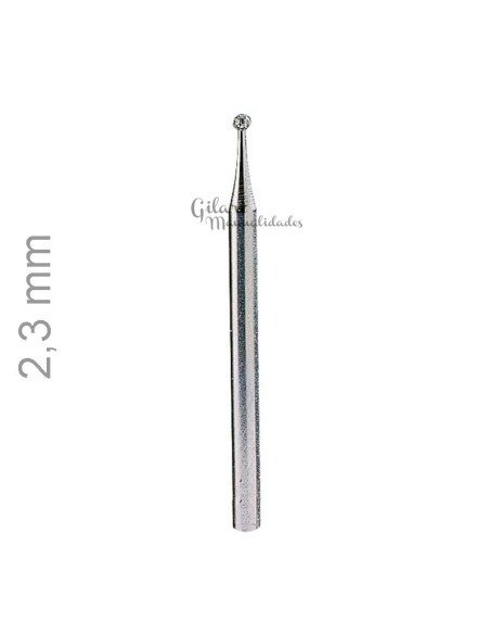 Punta de diamante 2.3 mm para pulido de precisión en vidrio y metales finos