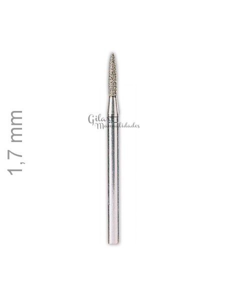 Punta diamante Lanza 1.7 mm: Precisión cónica para grabados finos en cristal.