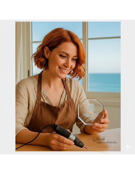 Crea diseños elegantes en cristal con la herramienta de grabado Grabo Stick.