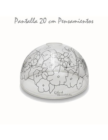 Pantalla Lámpara Tiffany Metacrilato 20 cm con diseño de Pensamientos listo para pintar.