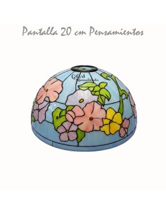 Pantalla Lámpara Tiffany Metacrilato 20 cm Diseño Pensamientos terminada y pintada.