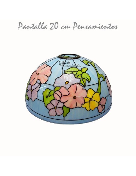 Pantalla Lámpara Tiffany Metacrilato 20 cm Diseño Pensamientos terminada y pintada.