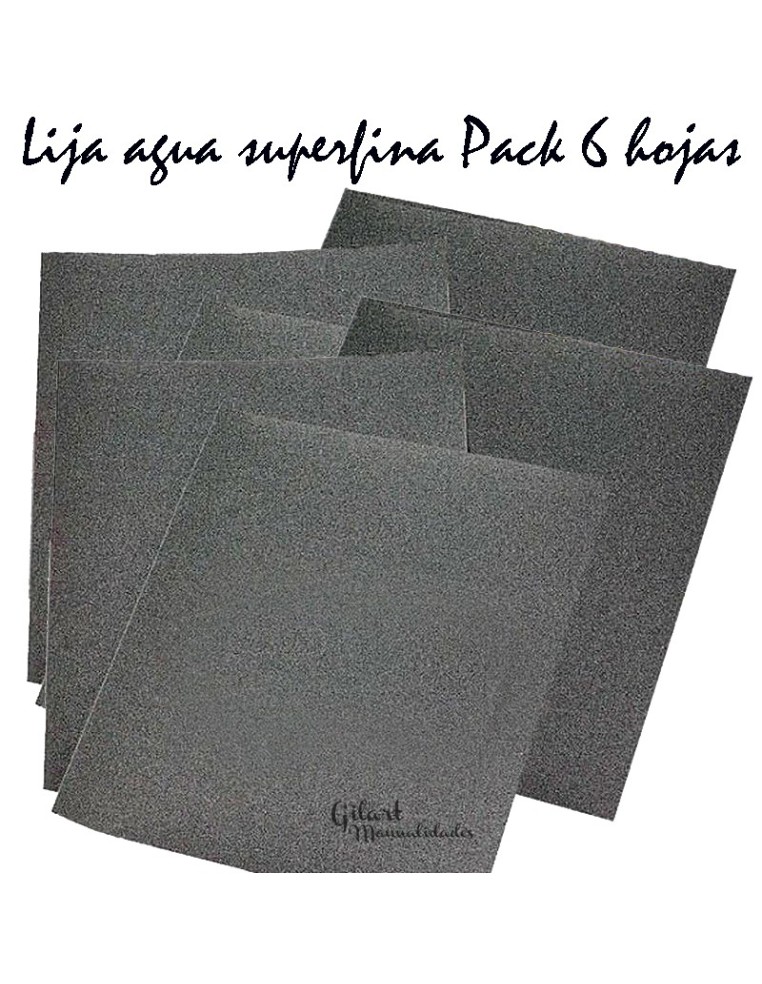 Pack de 6 lijas de Agua Superfinas Grano 1000, perfectas para pulir y dar un acabado suave en manualidades y bellas artes.