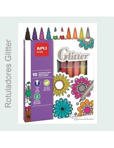 Brillo mágico al instante: Rotuladores glitter Apli para creaciones vibrantes.