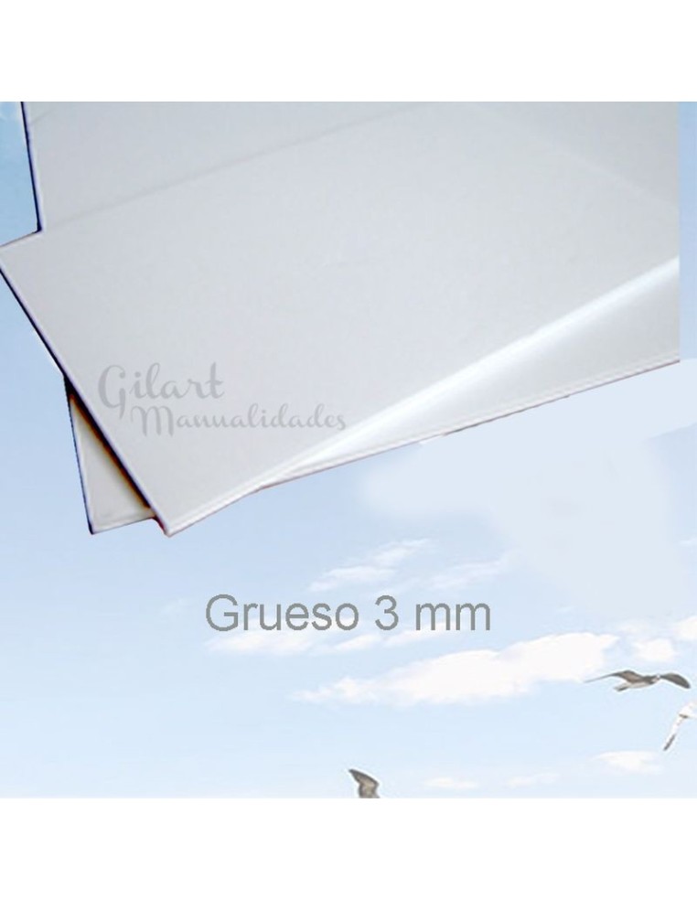 Cartón pluma blanco de 3 mm en formato A3. Ideal para maquetas, exposiciones y diseño