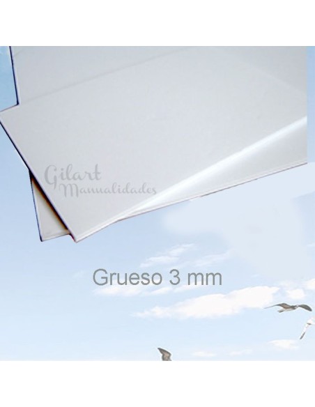 Cartón pluma blanco de 3 mm en formato A3. Ideal para maquetas, exposiciones y diseño