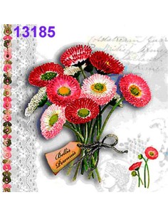Servilletas de decoupage Bellis Perennis. Diseño floral y margaritas.