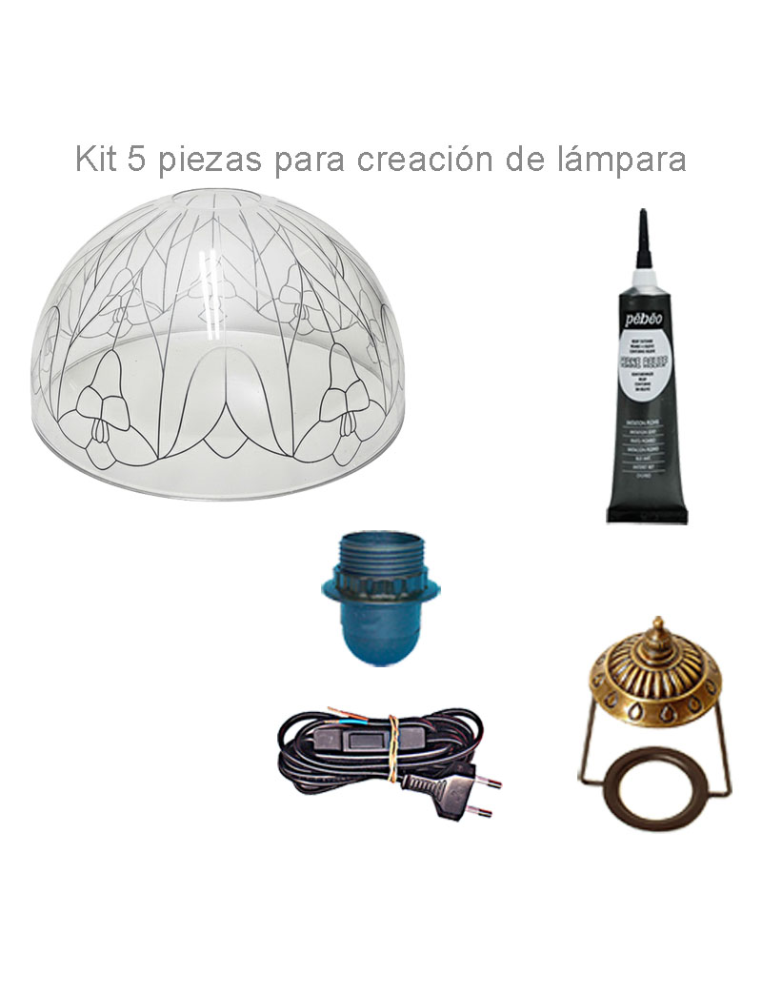 Kit Manualidades Lámpara Tiffany Tulipanes y flores: ¡Crea una pantalla estilo Tiffany de 25 cm con tus propias manos!