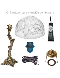 Pantalla de Metacrilato 25 cm para pintar, Diseño Pensamientos. Componente del Kit Lámpara Tiffany DIY.