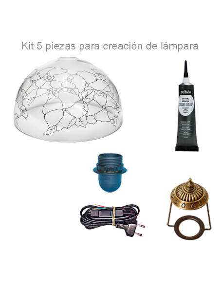 Pantalla Kit Manualidades Lámpara Tiffany PENSAMIENTOS 25 cm (Metacrilato). ¡Lista para que la pintes DIY!