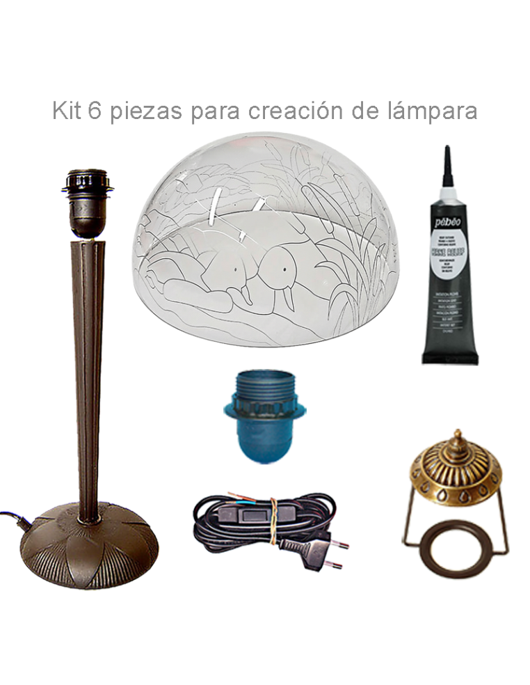 Comprar Kit Lámpara Tiffany Patos 33cm con Pie | Gilart Manualidades
