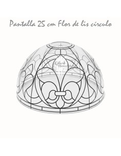 Manualidades: Pantalla Tiffany. DIY Metacrilato 25 cm - Flor de lis círculo.