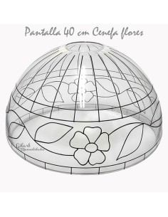 Elegante Pantalla 40 cm Estilo Vitral Tiffany. Ideal para pintura sobre metacrilato.