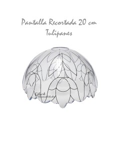 Manualidades: Pantalla recortada Tiffany 20 cm DIY Tulipanes. Lista para pintar.