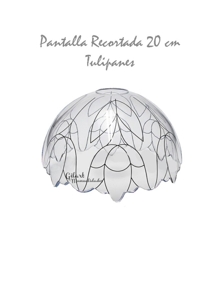 Pantalla Metacrilato 20 cm DIY Falso Vitral Tulipanes. Lista para pintar.