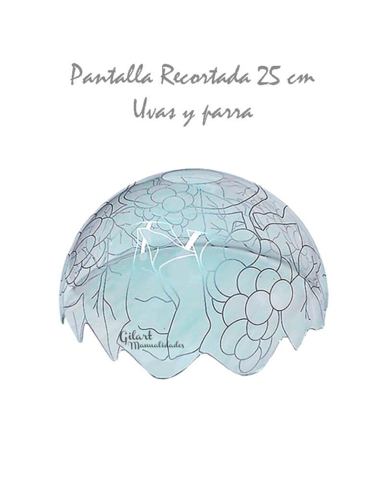 Pantalla con diseño de uvas, lista para delinear y pintar tu propia lámpara Tiffany.