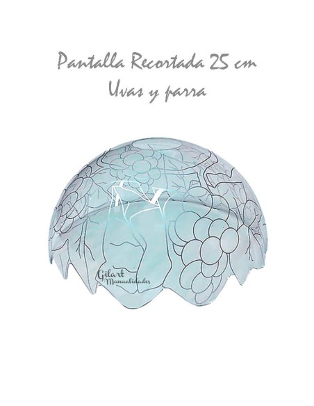 Pantalla con diseño de uvas, lista para delinear y pintar tu propia lámpara Tiffany.