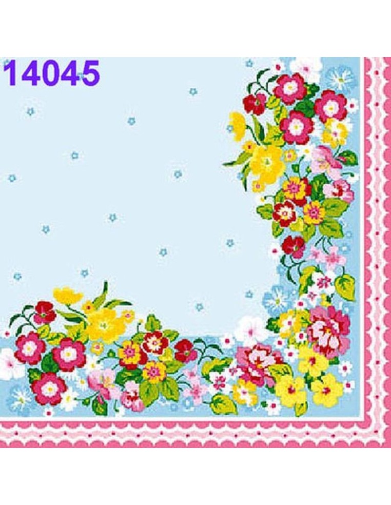 Servilletas Decoupage Flores Esquina Ambiente: delicadeza, diseño floral elegante y sofisticación. 🌸