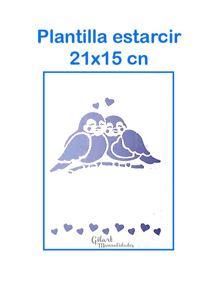 Stencil Plantilla Pajaritos 21x15 cm, ideal para decorar tus proyectos de manualidades.