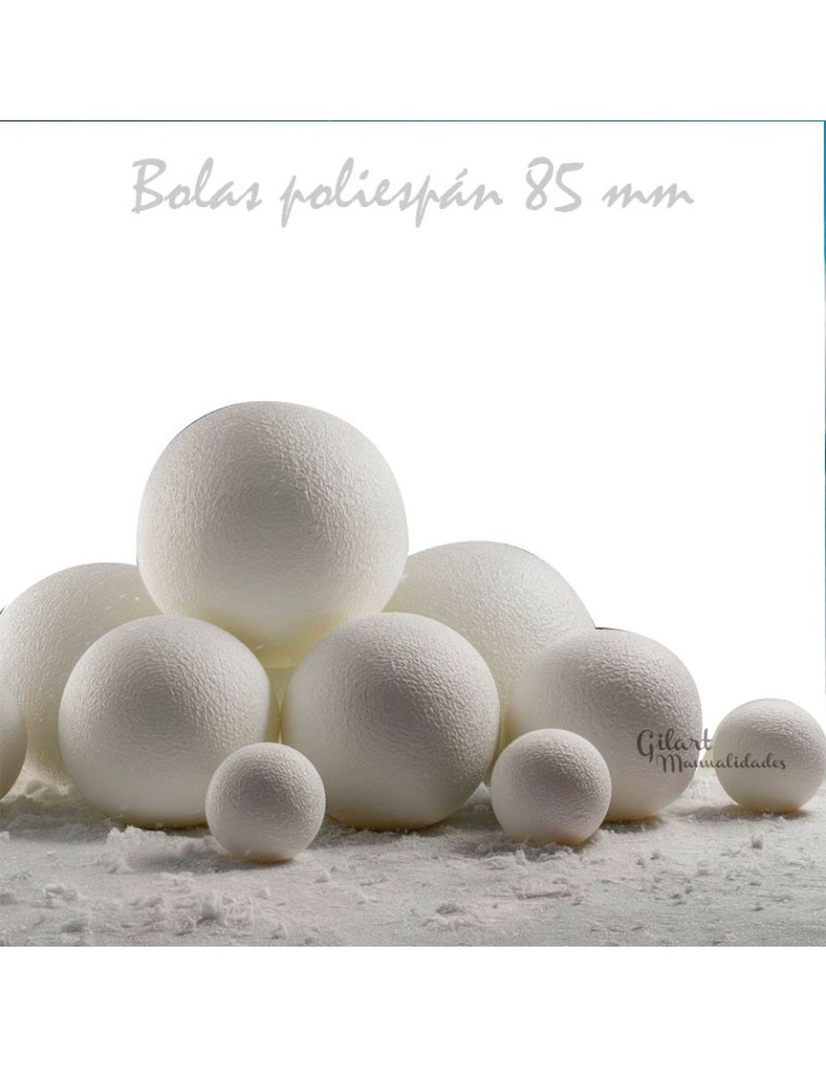 Bolas de poliestireno de 85 mm, perfectas para decorar. La base ideal para tus manualidades y proyectos creativos.