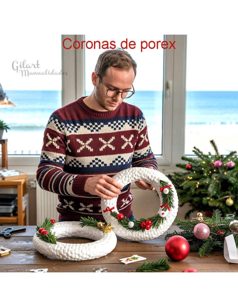 Coronas de Poliestireno Alta Densidad: base ideal para manualidades y decoración DIY.