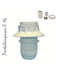 Portalámpara Mignon E-14 media rosca, ideal para lámparas DIY y manualidades.