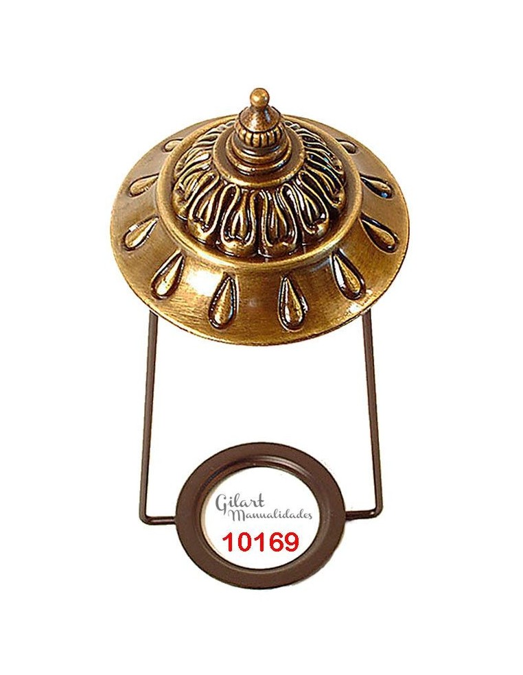 Soporte Lira Zamak Cobre Envejecido (150x85 mm) para pantallas Tiffany