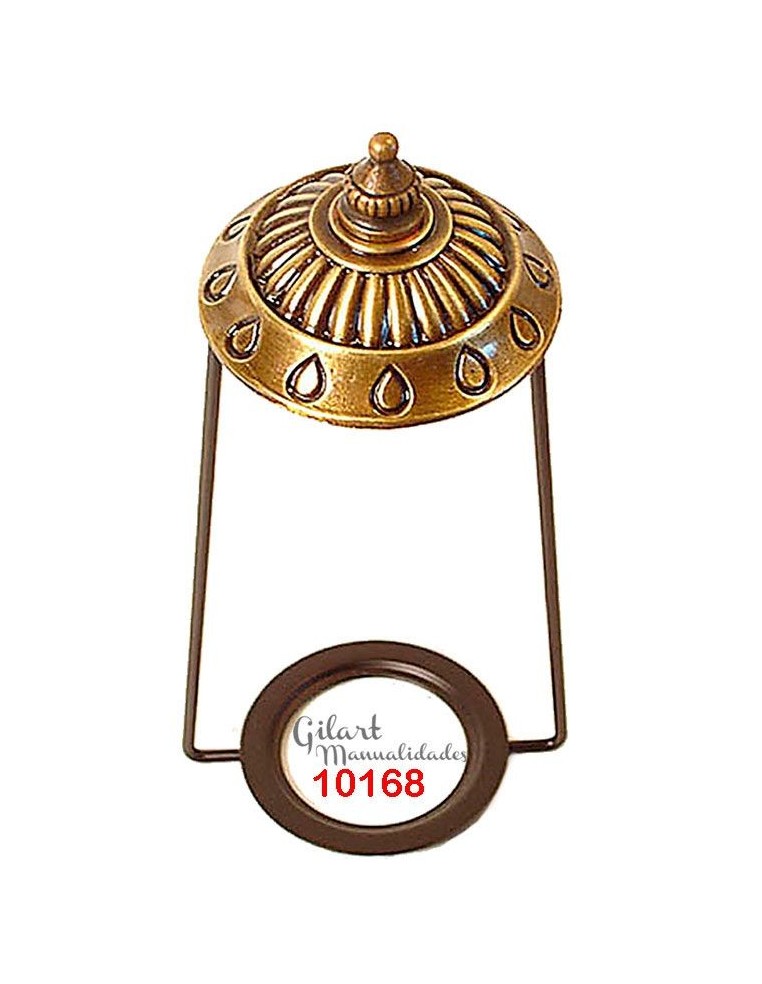 Soporte Lira Zamak Cobre Envejecido (150x65 mm) para pantallas Tiffany