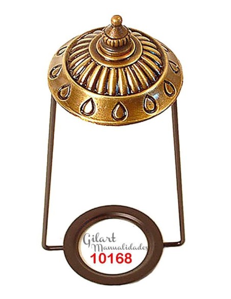 Soporte Lira Zamak Cobre Envejecido (150x65 mm) para pantallas Tiffany