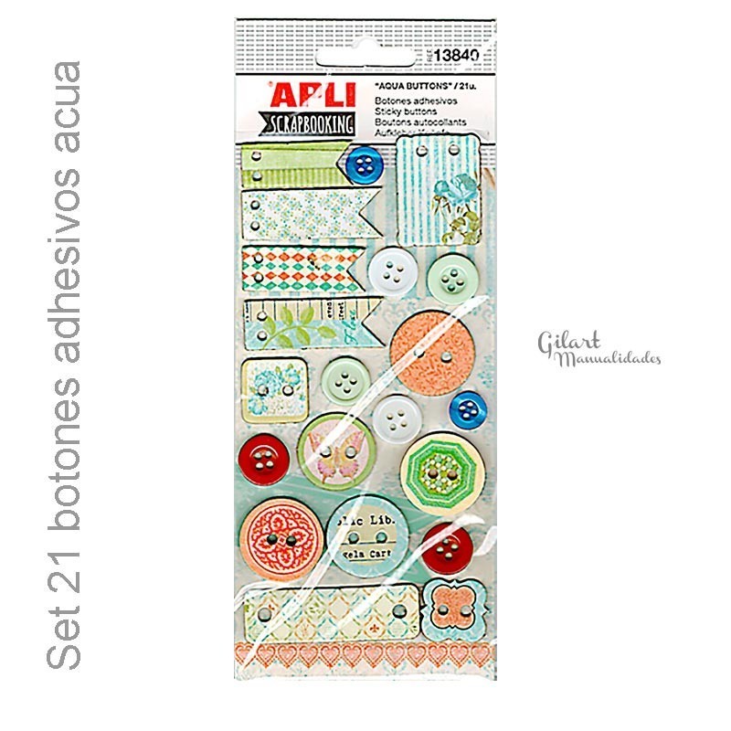 Botones adhesivos acua 21 botones Apli 13840