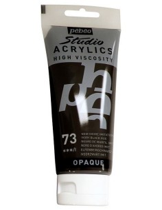 Acrílico Pébéo Studio High Viscosity Negro 73. Ideal para crear