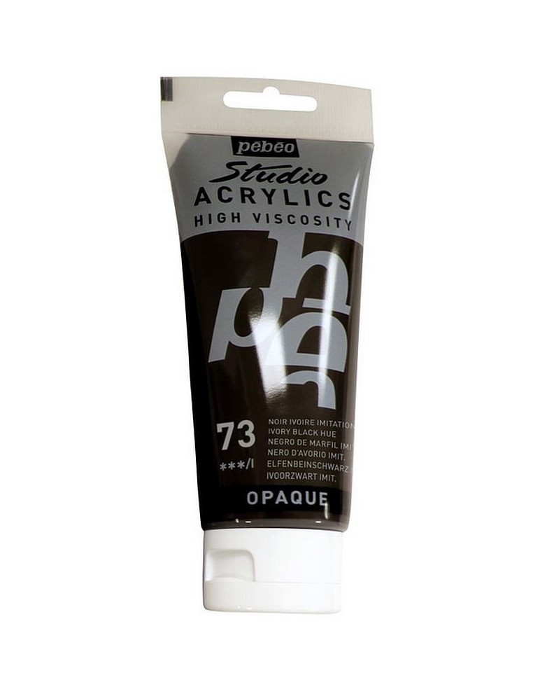 Acrílico Pébéo Studio High Viscosity Negro 73. Ideal para crear