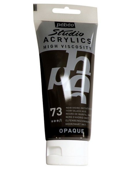 Acrílico Pébéo Studio High Viscosity Negro 73. Ideal para crear