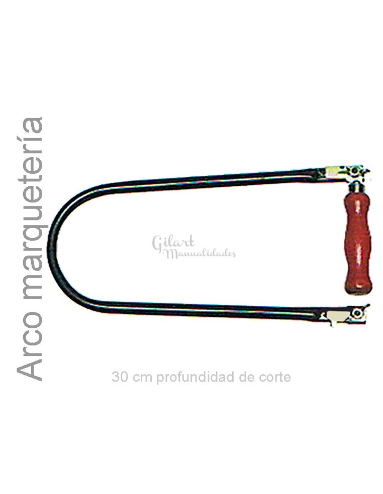 Arco de sierra de precisión Gilart con profundidad de corte de 30 cm, ideal para calados detallados en marquetería profesional