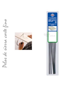 Kit de 12 pelos de sierra Pebaro finos para marquetería y ebanistería. Corte limpio.