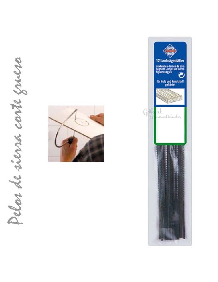 Pelos de sierra gruesos Pebaro para marquetería. Kit 12 unidades para corte resistente.