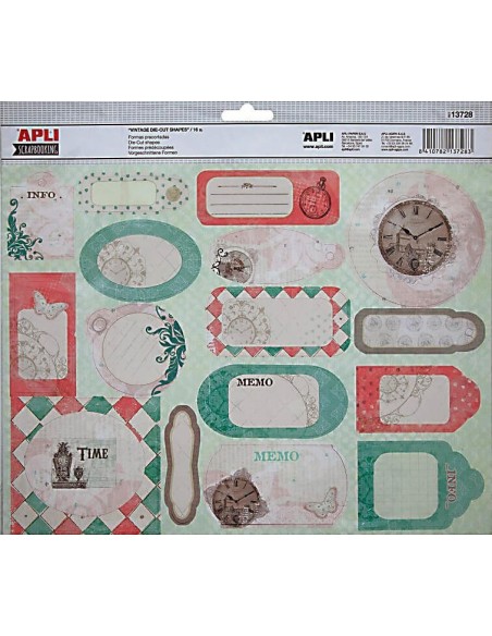 Formas precortada vintage set 16 modelos Apli 13728