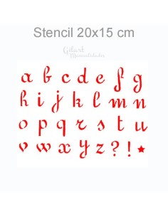 Personaliza tus creaciones con letras minúsculas precisas usando stencils de 20x15 cm