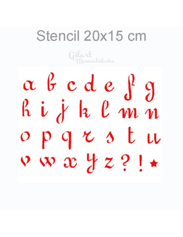 Personaliza tus creaciones con letras minúsculas precisas usando stencils de 20x15 cm