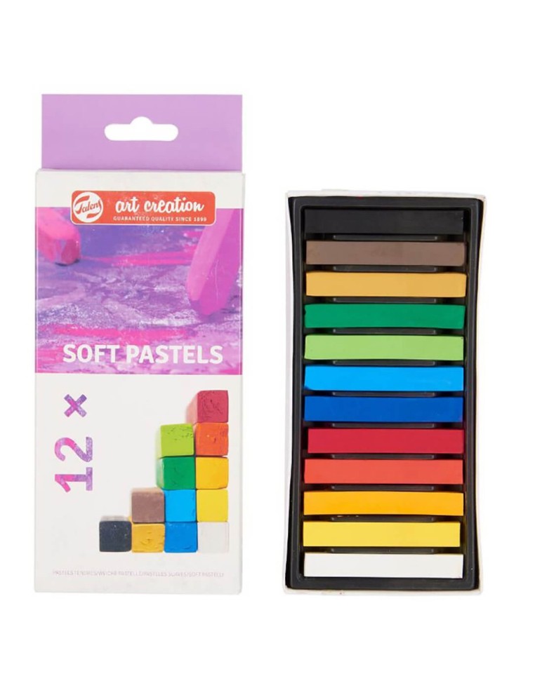 Detalle de las 12 barras de colores del set Talens Art Creation.