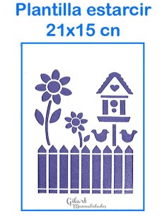 Crea paisajes rurales y detalles de jardín con esta plantilla de valla y casita ideal para proyectos rústicos