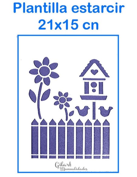 Crea paisajes rurales y detalles de jardín con esta plantilla de valla y casita ideal para proyectos rústicos