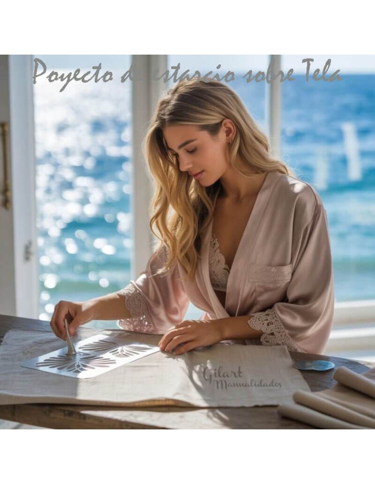 Crea bordes y cenefas personalizadas en tus textiles utilizando plantillas de formato alargado.