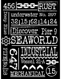 Plantilla gruesa Escrituras Stamperia 15x20 cm ideal para relieves y estarcidos