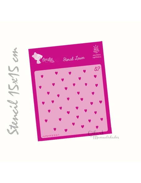 Crea fondos románticos y detalles llenos de afecto con esta plantilla de corazones de la marca Amelie