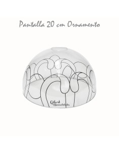 Pantalla Lámpara Tiffany Metacrilato 20 cm con diseño de Ornamento listo para pintar.