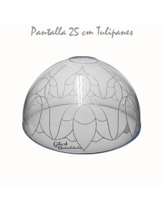Manualidades: Pantalla Tiffany. DIY Metacrilato 25 cm - dibujo Tulipanes