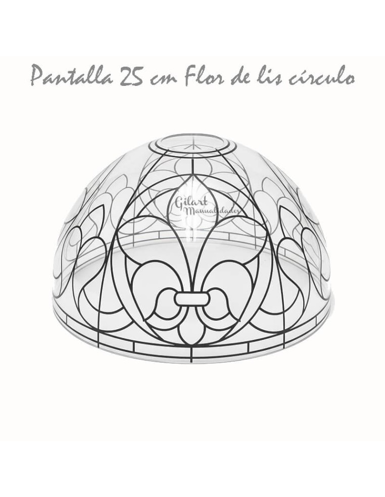 Manualidades: Pantalla Tiffany. DIY Metacrilato 25 cm - Flor de lis círculo.