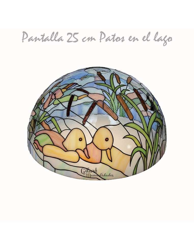 Ejemplo de acabado decorado (Modelo, Patos). La pantalla se suministra transparente para pintar al gusto.