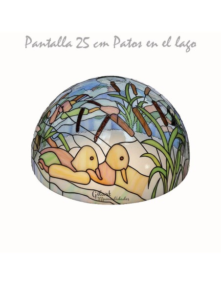 Ejemplo de acabado decorado (Modelo, Patos). La pantalla se suministra transparente para pintar al gusto.